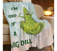HiHELLOH Coperta decorativa con cetriolo e aneto, comoda, in pile di flanella, calda, morbida, soffice, pelosa, regalo per ragazze, ragazzi, donne, adolescenti, bambini, per camera da letto, divano