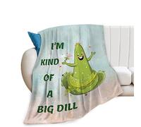 HiHELLOH Coperta decorativa con cetriolo e aneto, comoda, in pile di flanella, calda, morbida, soffice, pelosa, regalo per ragazze, ragazzi, donne, adolescenti, bambini, per camera da letto, divano