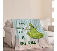 HiHELLOH Coperta decorativa con cetriolo e aneto, comoda, in pile di flanella, calda, morbida, soffice, pelosa, regalo per ragazze, ragazzi, donne, adolescenti, bambini, per camera da letto, divano