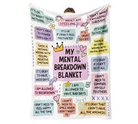 HiHELLOH My Mental Breakdown Blanket - Coperta per il supporto dell'ansia emotiva, per la consapevolezza della salute mentale, regalo per donne e uomini, per l'ufficio di terapia/consulenza