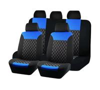 HIIAW Kit Coprisedile PU Coprisedili Per Auto Di Dimensioni Universali Per La Maggior Parte Delle In Tessuto Poliestere Per(Blue 5 seat)