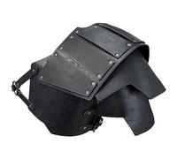 HiiFeuer Armatura a spalla singola in ecopelle vichinga, Armatura a spalla da cavaliere medievale retrò per LARP/Cosplay (Nero)