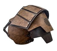 HiiFeuer Armatura a spalla singola in ecopelle vichinga, Armatura a spalla da cavaliere medievale retrò per LARP/Cosplay (Marrone Scuro)