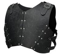 HiiFeuer Armatura Pettorale Medievale in Cuoio Sintetico, Retro Mercenary Knight Archer, Toracica Regolabile per Costumi Larp e Ren Faire (Nero B)