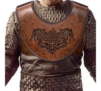 HiiFeuer Armatura Toracica in Pelle PU Goffrata Fenrir Vegvisir, Armatura Toracica da Guerriero Vichingo, Armatura da Cavaliere Medievale per attività Cosplay Larp, Taglia Unica Un Colore Regolabile