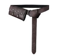 HiiFeuer Borsa da cintura medievale in finta pelle con cintura ad anello, custodia da cintura per Cosplay rinascimentale, borsa portatile per telefono per Ren Faire (Marrone scuro A)