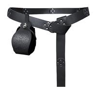 HiiFeuer Cintura con rivetti medievali e custodia portatile con coulisse Phoenix, cintura e borsetta in finta pelle rinascimentale per il LARP(nero A)