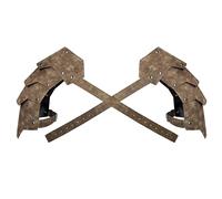 HiiFeuer Doppio pauldron medievale in ecopelle, Armatura da spalla da cavaliere mercenario vintage per LARP/Cosplay Ren Farie (Bronzo A)