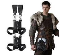 HiiFeuer Fondina per controller di gioco geek vintage, in ecopelle, supporto portatile per cintura con manico adattabile (nero A)