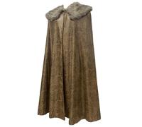 HiiFeuer Mantello Medievale da barbaro con Scialle di Pelliccia Artificiale, Mantello da Guerriero Vichingo con Colletto, Costume da Gioco Rinascimentale (Marrone M)