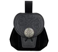 HiiFeuer Marsupio da cintura in cuoio sintetico con rilievi medievali, Borsa da cintura portatile retrò rinascimentale Portamonete Borsa per dadi per LARP Ren Faire