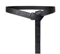 HiiFeuer Medieval Embossed PU Leather O Ring Belt, Retro Renaissance Knight Belt (Nero B)