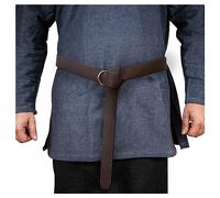 HiiFeuer Medieval PU Leather Ring Belt, Retro Renaissance Rivets Belt for LARP, Ren Faire & Halloween (Marrone A)
