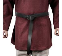 HiiFeuer Medieval PU Leather Ring Belt, Retro Renaissance Rivets Belt for LARP, Ren Faire & Halloween (Nero A)