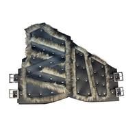 HiiFeuer Vichingo Pelliccia Artificiale Finta Pelle Petto Armatura, Medievale Vintage Barbaro Corpo Armatura Cavaliere Gilet Armatura Regolabile （Nero）