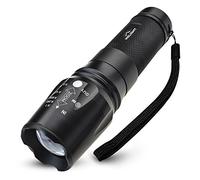 HIILIGHT - Torcia a LED 2000, ultra luminosa, con funzione zoom, ideale per interni ed esterni, colore: Nero