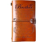 Hiipeenow Regalo di compleanno per fratello da sorella, a mio fratello, diario di viaggio in pelle, 140 pagine, regalo di laurea, Natale, matrimonio, festa del papà, San Valentino, regalo per fratello