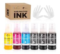 Hiipoo Inchiostro a sublimazione da 600 ml 552 t552 per EcoTank ET-8500 ET-8550 ad ampio formato Supertank stampanti termopressa a caldo su bicchieri da t-shirt (6 colori, 1PK, 1BK, 1C, 1M, 1Y, 1GY)