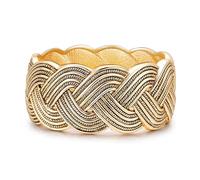 HIIXHC Bracciale rigido da donna, in oro lucido, con sacchetto regalo, 7 inches, Metallo, Nessuna pietra preziosa