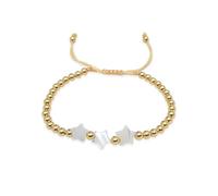 HIIXHC Braccialetti con perline dorate, regolabili, fatti a mano, intrecciati, con perline a sfera, per donne e ragazze, gioielli bohémien per regalo, One size, Acciaio inossidabile, Nessuna pietra