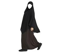 Hijab Burkha Makna Khimar - Sciarpa da preghiera musulmana da donna, per adulti, extra lunga, musulmana, per la casa, Madrassa, Umrah, Hajj, Ramadan, Eid, regalo, Nero , Taglia unica