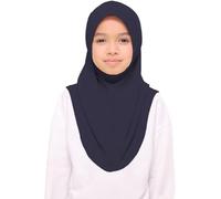 Hijab islamico per ragazze, foulard istantaneo pronto all'uso, senza spille, leggero, morbido e resistente, ideale per qualsiasi occasione, scuola, asilo, sport, hijab di preghiera, Marina Militare