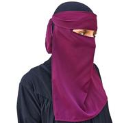 Hijab Niqab - Velo per il viso Jilbab Abaya Khimar, sciarpa islamica, ideale per Madrassa, moschea Ramadan, giuramento, matrimonio, vita quotidiana, bordeaux, Taglia unica
