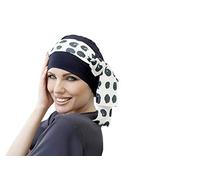 Hijab YANNA Foulard | Copricapo biologico da donna | Cappelli e rivestimenti | Turbante | 95% bambù traspirante (Modello: Navy Blue Polka Dot), Pois Blu Navy, Taglia unica