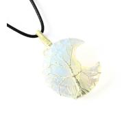 Hijet Ciondolo a spirale in opalite a forma di luna crescente, albero della vita, filo d'argento, lunghezza circa 2,5-3,8 cm, query di concentrazione