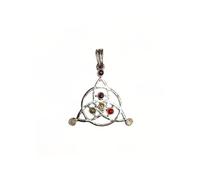 Hijet Gourgeous - Ciondolo in metallo a forma di sette chakra, per bilanciamento dei chakra, unisex, unisex (Triquetra), Citrino Corniola Giaietto Granato Ametista