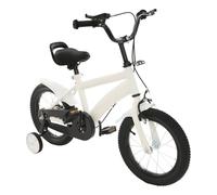 HIJNXG Bicicletta per bambini da 14 pollici, per bambini a partire dai 3 ai 6 anni, per ragazzi e ragazze, con ruote di supporto (bianco)