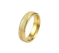 HIJONES 6mm Serpente Scaglia Texture Band Anello Oro Taglia 12