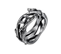 HIJONES Anello con Albero della Vita Vintage in Rilievo da Uomo in Acciaio Inossidabile Anello di Fidanzamento Promessa di Matrimonio per Uomo Argento Taglia 19