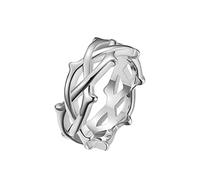 HIJONES Anello con Corona di Spine Ramo da Uomo da Donna in Acciaio Inossidabile Fede Nuziale, Argento Misura 22