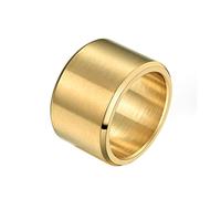 HIJONES Anello da Uomo in Acciaio Inossidabile Largo 15 Mm Semplice Fede Nuziale Spazzolata Opaca Oro Misura 22
