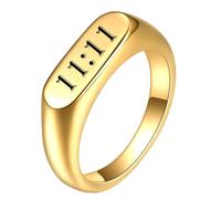 HIJONES Anello Fascia da Unisex con Numero Angelo 11 11 | Anello Sigillo Sovrapponibile, Gioielli Quotidiani Minimalisti Con Numeri Fortunati