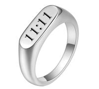 HIJONES Anello Fascia da Unisex con Numero Angelo 11 11 | Anello Sigillo Sovrapponibile, Gioielli Quotidiani Minimalisti Con Numeri Fortunati