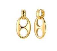 HIJONES Chicco Di Caffè In Acciaio Inox Huggie Hoop Orecchino Per Le Donne Minimalista Ritorto Piercing Orecchio Gioielli Oro