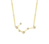 HIJONES Collana con Ciondolo A Intarsio di Zirconi con Segni Zodiacali Semplici da Donna in Acciaio Inossidabile Collana A Collare con Costellazione Dell'Oroscopo Fortunato Oro Cancro