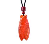 HIJONES Collana Con Ciondolo Cicala Animale Da Donna Pietra Gioielli A Catena Con Ciondoli Delicati Personalizzati Rosso