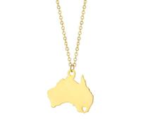 HIJONES Collana con Ciondolo per Mappa della Città Nazionale delle Donne in Acciaio Inossidabile Struttura della Capitale Topografia Mappa Catena Clavicola Gioielli Oro Australia
