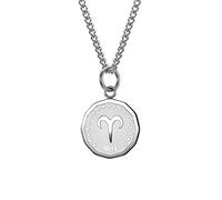 HIJONES Collana Costellazione Rotonda da Uomo in Acciaio Inossidabile Catena con Ciondolo Segno Zodiacale Ariete