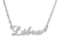 HIJONES Collana per Donne con i 12 Segni Zodiacali in Acciaio Inossidabile Charm Oroscopo Personalizzato Gioielli Delicati Argento Bilancia