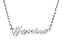 HIJONES Collana per Donne con i 12 Segni Zodiacali in Acciaio Inossidabile Charm Oroscopo Personalizzato Gioielli Delicati Argento Gemelli