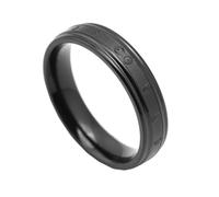 HIJONES Donna Uomo 6 Parole Anello In Acciaio Inox Vintage Personalizzato Stile Cinese Anello Band Gioielli Nero Misura 25