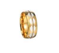 HIJONES Donna Uomo 8mm Mezzo Tondo Anello Semplice Band Acciaio Inox Lucido Vintage Comfort Fit Gioielli Oro Misura 25