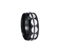 HIJONES Donna Uomo 8mm Mezzo Tondo Anello Semplice Band Acciaio Inox Lucido Vintage Comfort Fit Gioielli Nero Misura 25