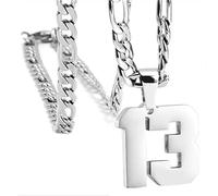HIJONES Donna Uomo Numero Pendente Collana Charm Catena Gioielli Personalizzati Argento 13