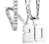 HIJONES Donna Uomo Numero Pendente Collana Charm Catena Gioielli Personalizzati Argento 20