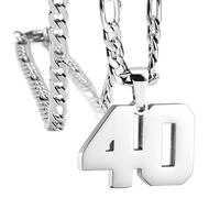 HIJONES Donna Uomo Numero Pendente Collana Charm Catena Gioielli Personalizzati Argento 40